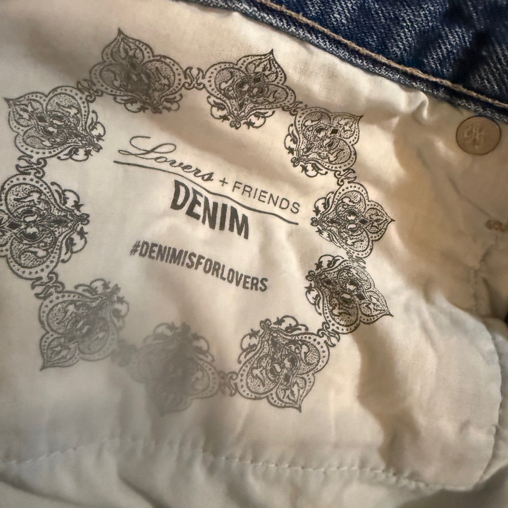 Lovers + Friends Distressed Blue Denim Cutoff Shorts - Picture 5 of 6
